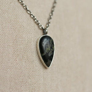 Black Fossil Pendant - Choose Your Finished Pendant - Sterling Silver
