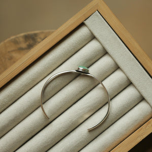 Jade Cuff Bracelet - Burma Jade Bracelet - Jade Silver Bangle