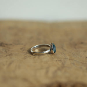 Moss Agate Custom Ring - Sterling Silver - Agate Pear Shaped Ring