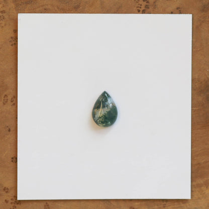 Moss Agate Custom Ring - Sterling Silver - Agate Pear Shaped Ring