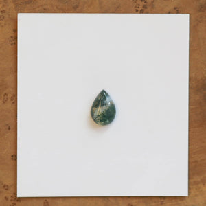 Moss Agate Custom Ring - Sterling Silver - Agate Pear Shaped Ring