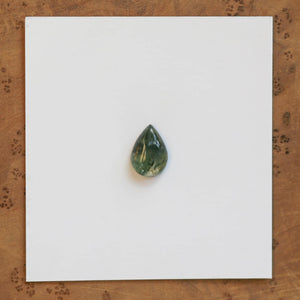 Moss Agate Custom Ring - Sterling Silver - Agate Pear Shaped Ring