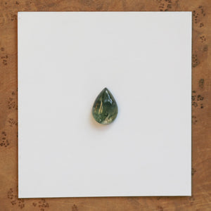 Moss Agate Custom Ring - Sterling Silver - Agate Pear Shaped Ring