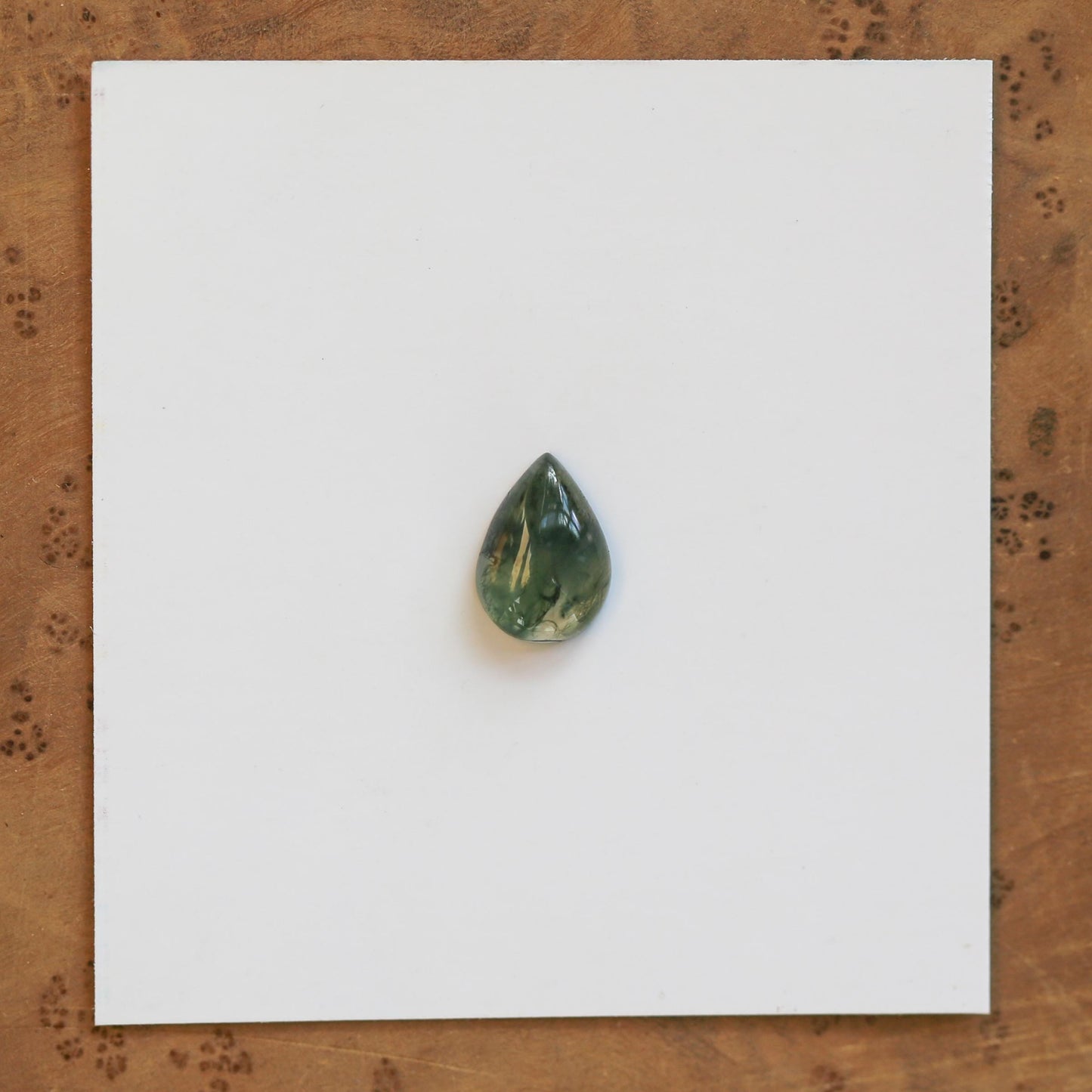 Moss Agate Custom Ring - Sterling Silver - Agate Pear Shaped Ring