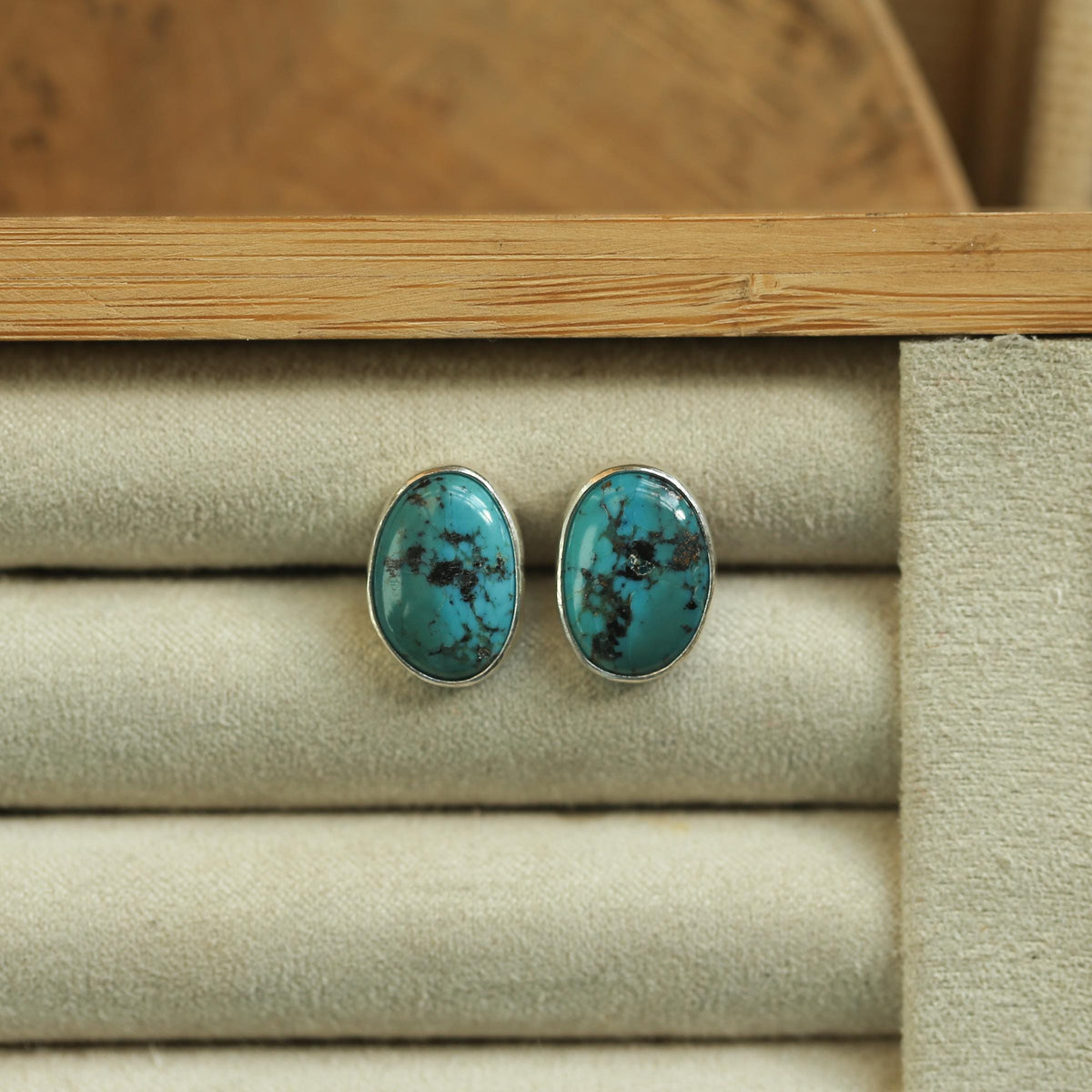Campitos Turquoise Post Earrings | Sterling Silver Studs