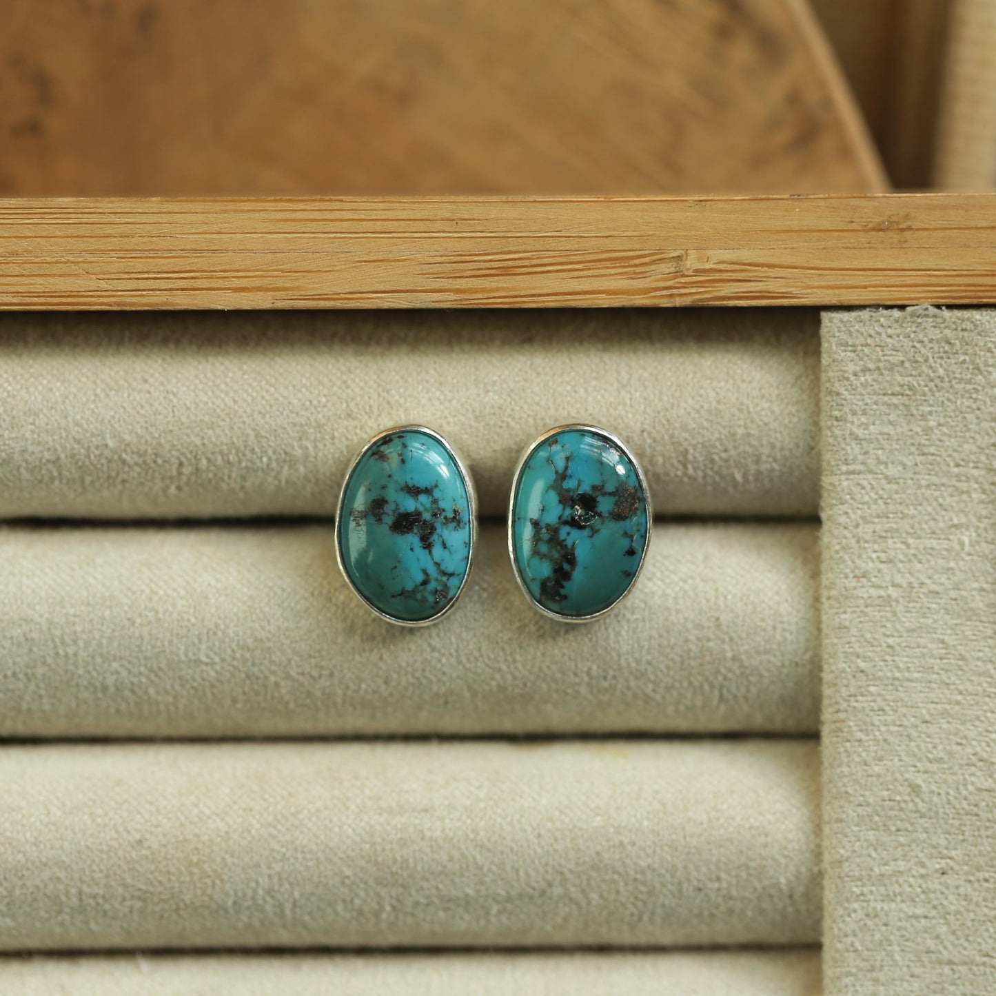 Campitos Turquoise Post Earrings – American Sterling Silver Studs