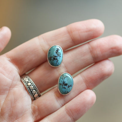 Campitos Turquoise Post Earrings – American Sterling Silver Studs