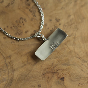 Egyptian Turquoise Bar Pendant - .925 Sterling Silver - Modern Turquoise Necklace