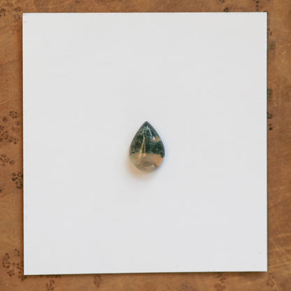 Moss Agate Custom Ring - Sterling Silver - Agate Pear Shaped Ring