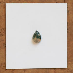 Moss Agate Custom Ring - Sterling Silver - Agate Pear Shaped Ring
