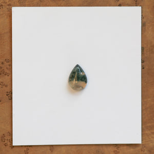 Moss Agate Custom Ring - Sterling Silver - Agate Pear Shaped Ring