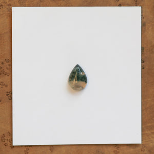 Moss Agate Custom Ring - Sterling Silver - Agate Pear Shaped Ring
