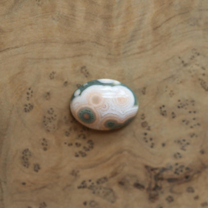 Custom Ocean Jasper East West Oval Ring - .925 Sterling Silver - Unisex - Men's Ring