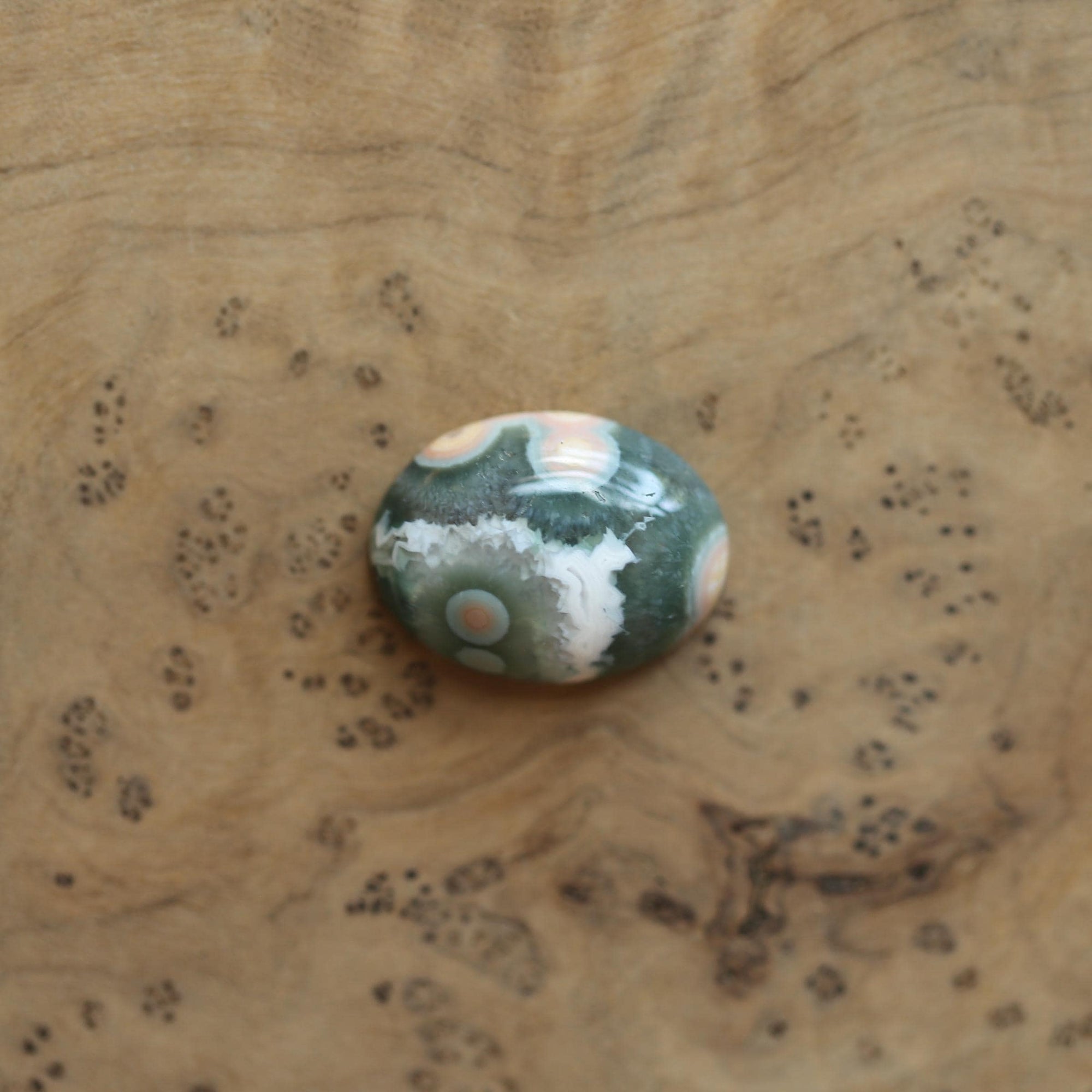 Custom Ocean Jasper East West Oval Ring - .925 Sterling Silver - Unisex - Men's Ring