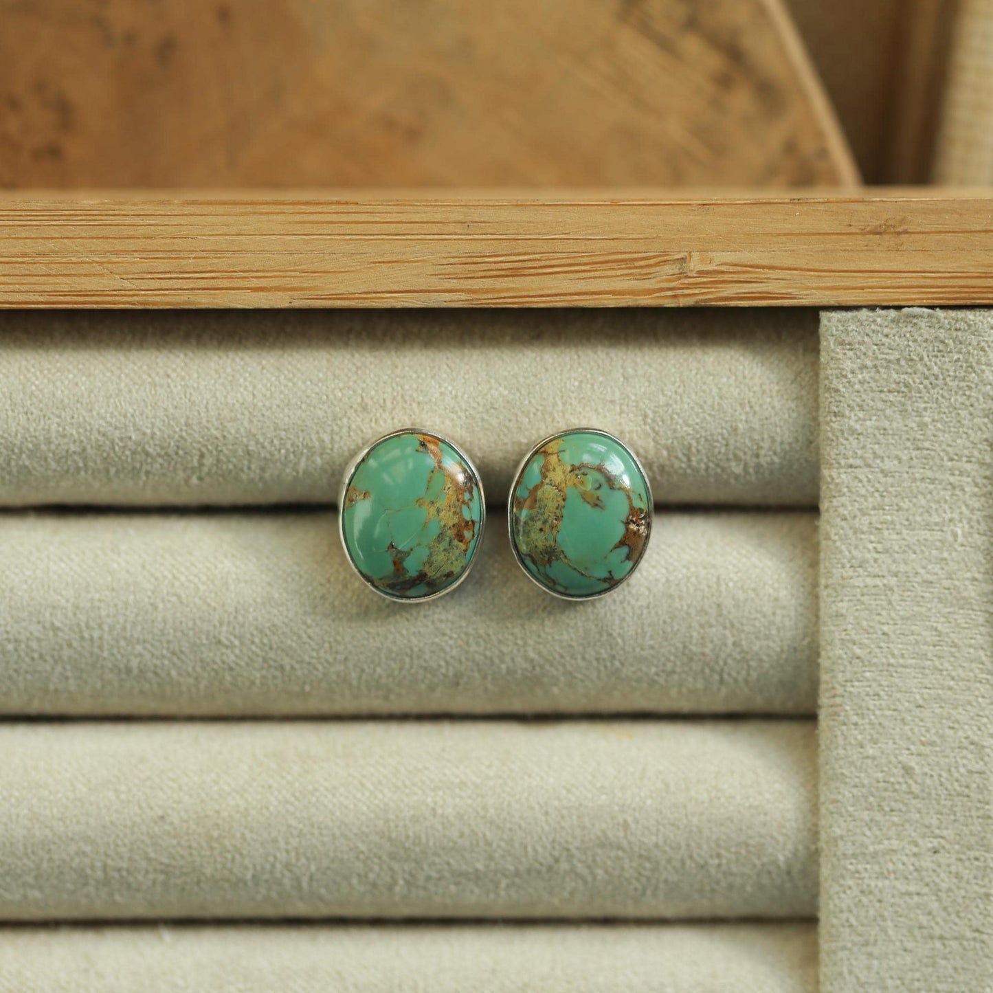 Campitos Turquoise Post Earrings – American Sterling Silver Studs