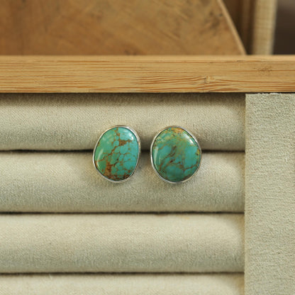 Campitos Turquoise Post Earrings – American Sterling Silver Studs