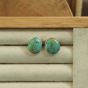 Campitos Turquoise Post Earrings – American Sterling Silver Studs