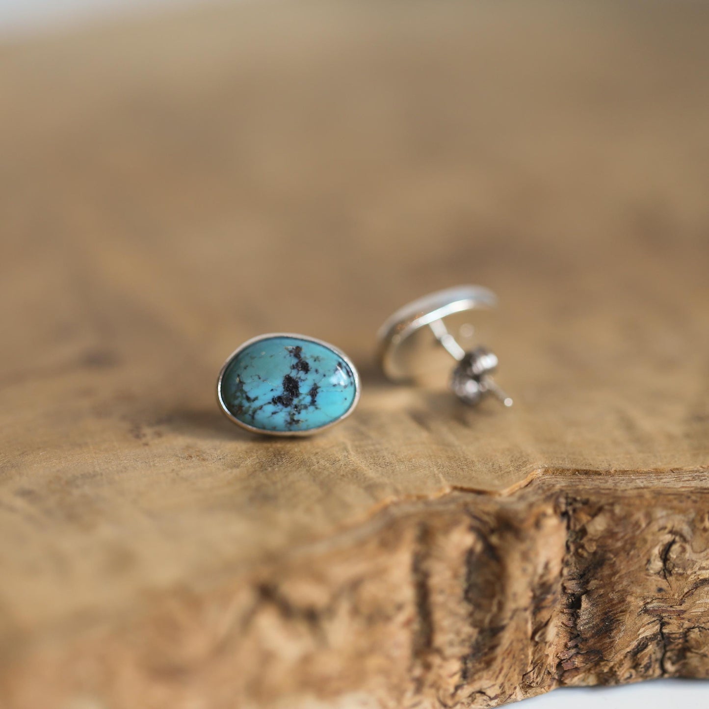 Campitos Turquoise Post Earrings – American Sterling Silver Studs