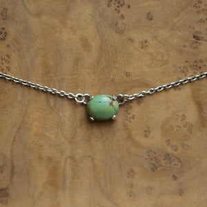 Turquoise Pendant Necklace - Sterling Silver Prong Setting, OOAK