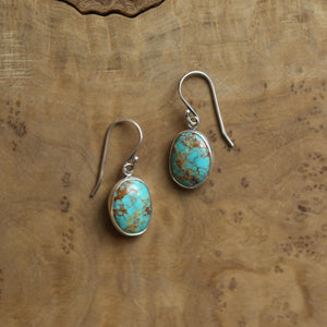Turquoise Drop Earrings - Choose Your Pair - .925 Sterling Silver