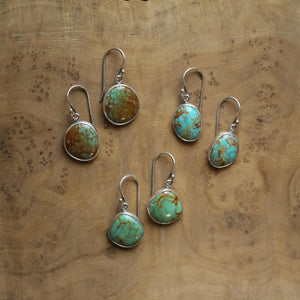 Turquoise Drop Earrings - Choose Your Pair - .925 Sterling Silver