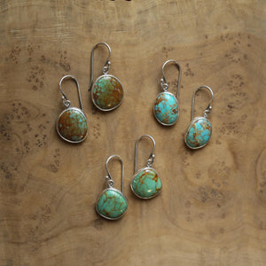 Turquoise Drop Earrings - Choose Your Pair - .925 Sterling Silver