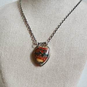 Red Creek Jasper Necklace - Jasper Pendant - Hanging Rock Pendant