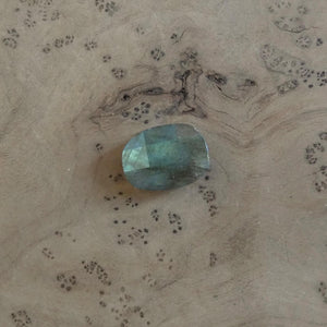 Custom Rose Cut Labradorite Ring -Orbits Ring - .925 Sterling Silver - East West Oval Ring