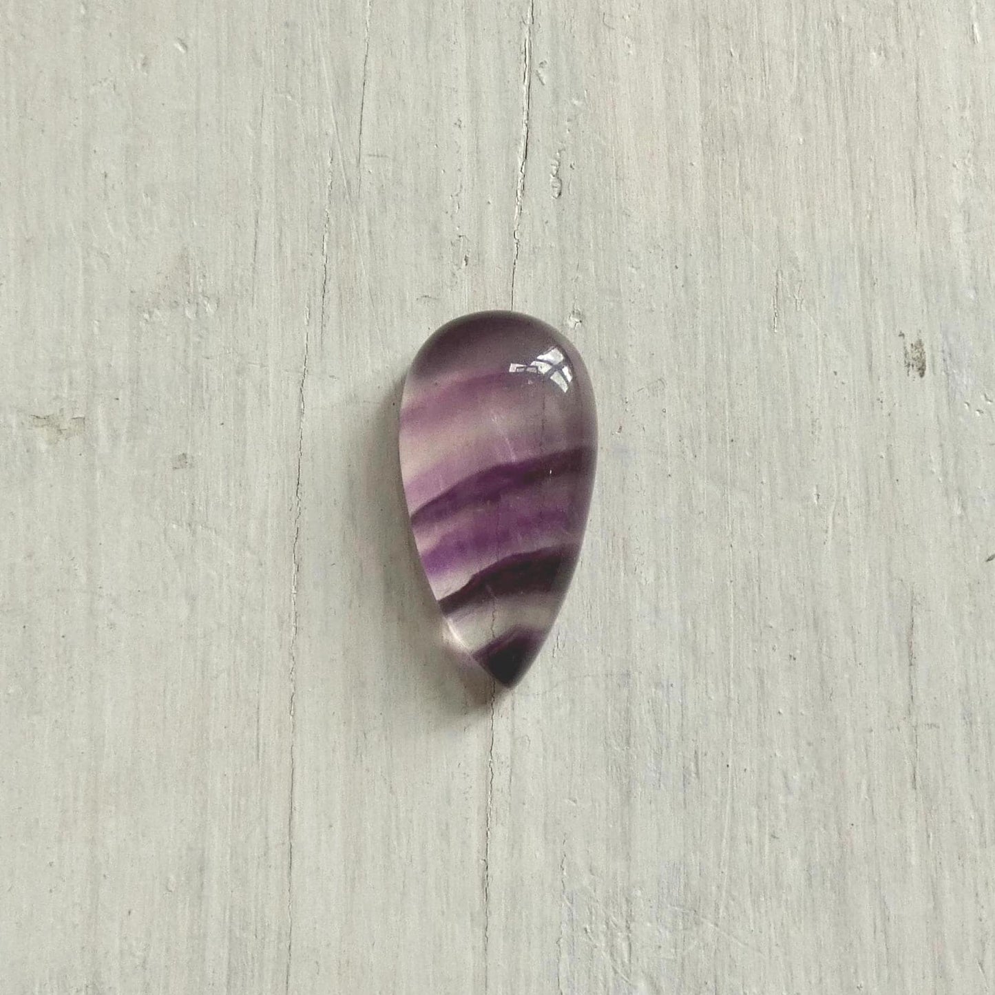 Custom Rainbow Fluorite Pendant - Choose Your Striped Purple Cabochon