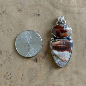 Crazy Lace Agate 2 Stone Pendant - Choose Your Sterling Silver Pendant
