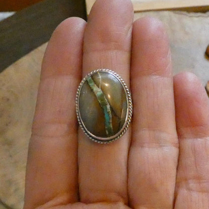 Royston Ribbon Turquoise Ring - Choose your Size - Nevada Boulder