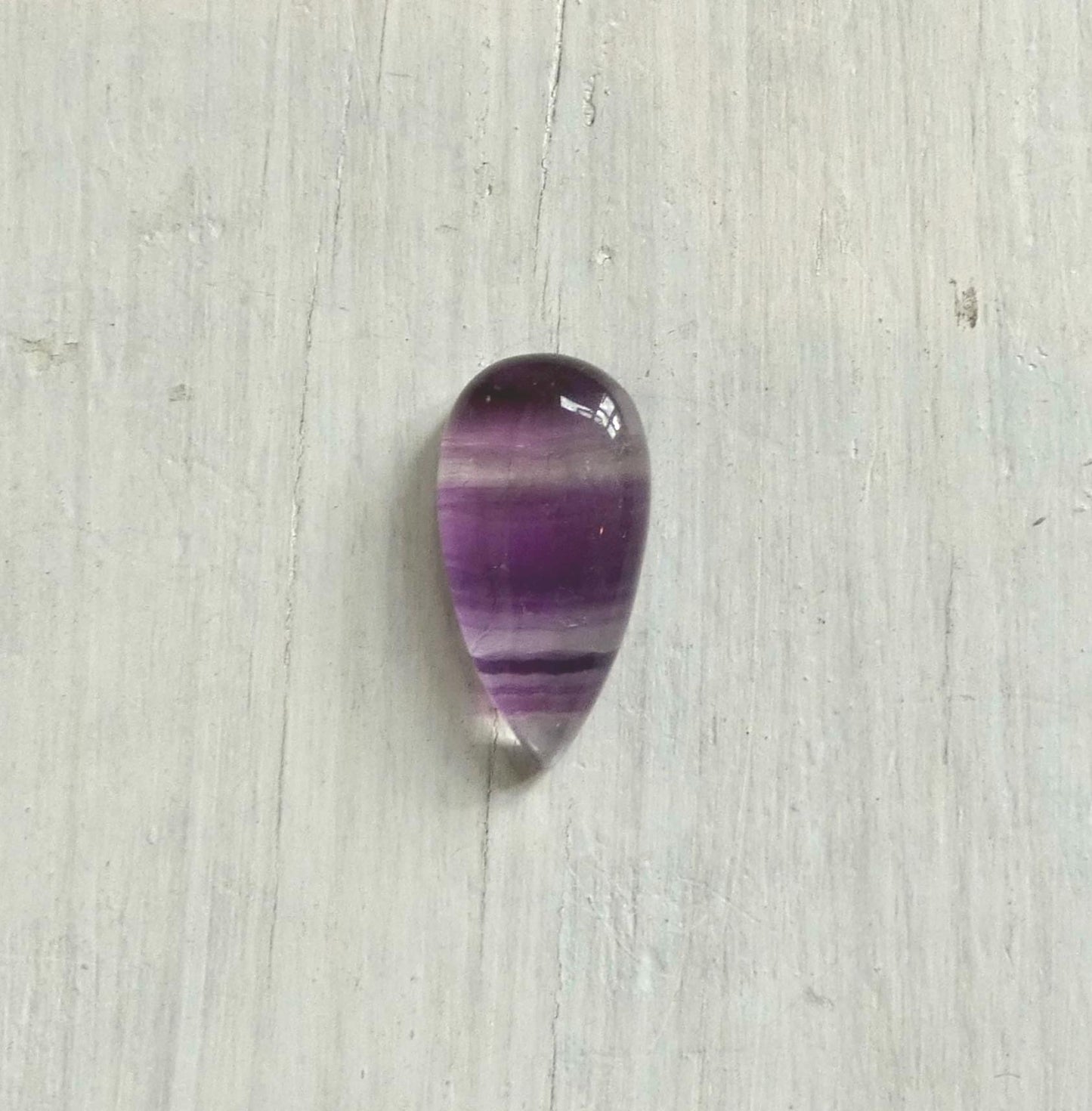 Custom Rainbow Fluorite Pendant - Choose Your Striped Purple Cabochon