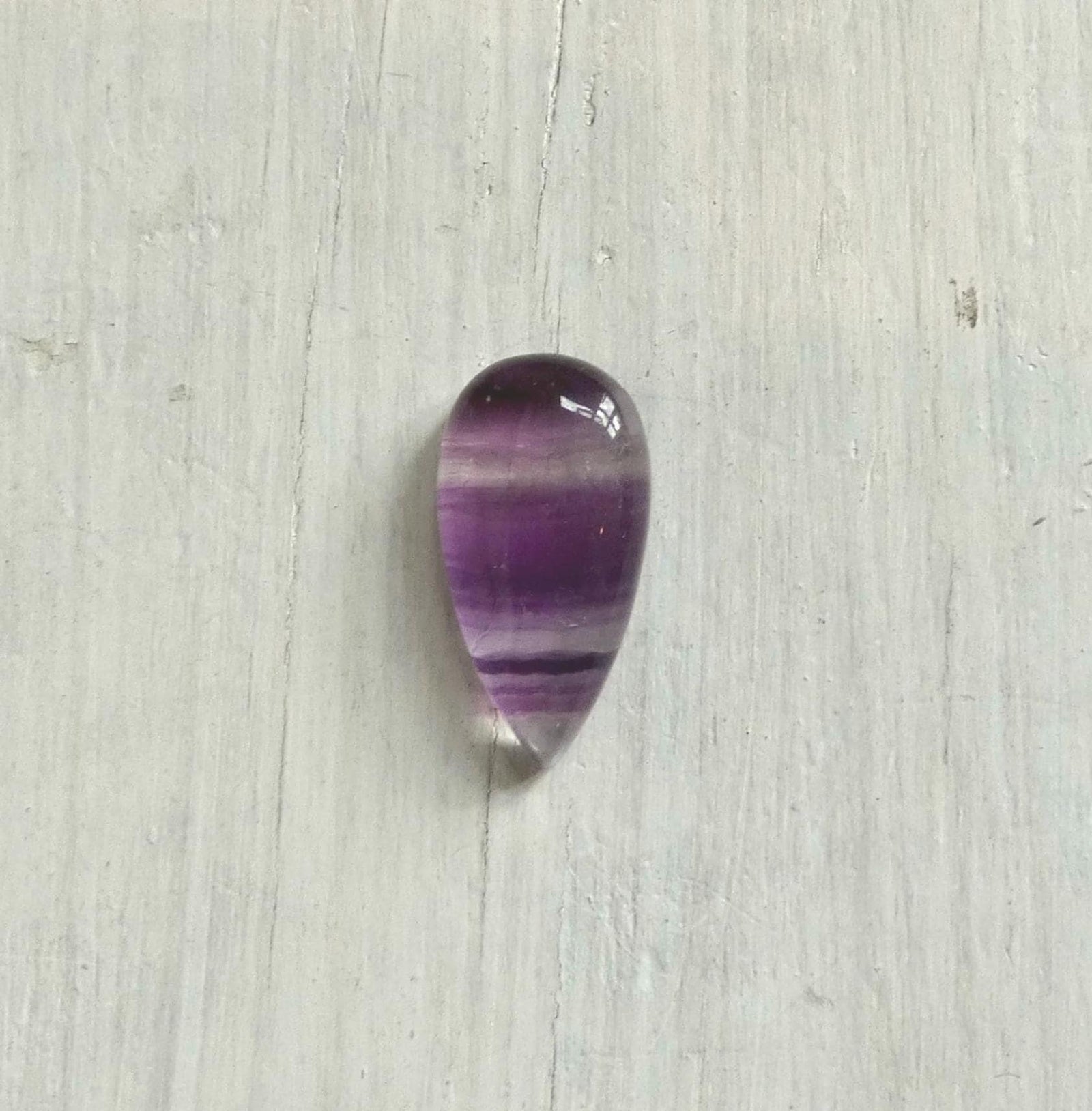 Custom Rainbow Fluorite Pendant - Choose Your Striped Purple Cabochon