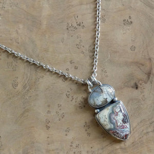 Crazy Lace Agate 2 Stone Pendant - Choose Your Sterling Silver Pendant