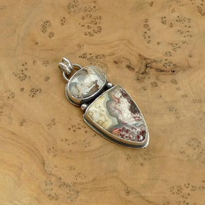 Crazy Lace Agate 2 Stone Pendant - Choose Your Sterling Silver Pendant