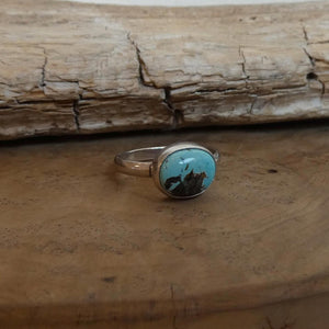 Ready to Ship - Sleeping Beauty Turquoise Ring - Silversmith Ring - Delica Ring - Turquoise Ring