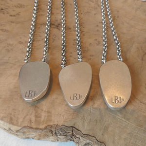 Azurite Malachite Pendant Necklace - Chunky Sterling Silver - Choose your Men's Necklace