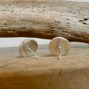 Mother Of Pearl Posts - 10mm stone - White Nacre Stud Earrings - Sterling Silver