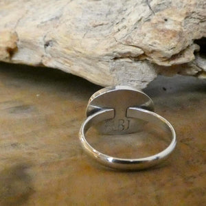 Green Garnet Stacker Ring - Sterling Silver - East West Ring