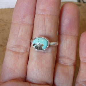 Ready to Ship - Sleeping Beauty Turquoise Ring - Silversmith Ring - Delica Ring - Turquoise Ring