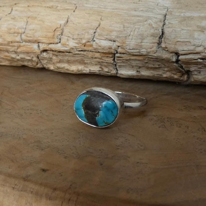 Choose your Black Jack Turquoise Ring - Silversmith Ring