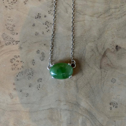 Choose Your Prong Pendant - Sterling Silver - Nephrite - Sunstone - Kunzite - Amazonite