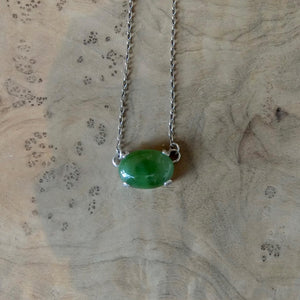 Choose Your Prong Pendant - Sterling Silver - Nephrite - Sunstone - Kunzite - Amazonite