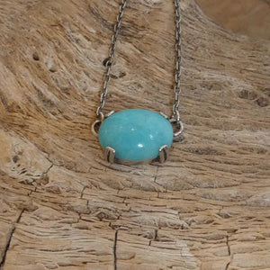 Choose Your Prong Pendant - Sterling Silver - Nephrite - Sunstone - Kunzite - Amazonite
