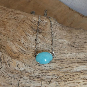 Choose Your Prong Pendant - Sterling Silver - Nephrite - Sunstone - Kunzite - Amazonite