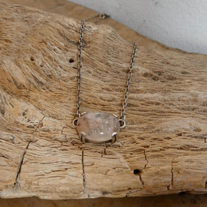Choose Your Prong Pendant - Sterling Silver - Nephrite - Sunstone - Kunzite - Amazonite