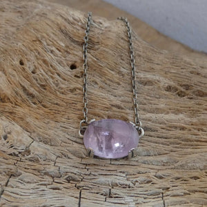 Choose Your Prong Pendant - Sterling Silver - Nephrite - Sunstone - Kunzite - Amazonite