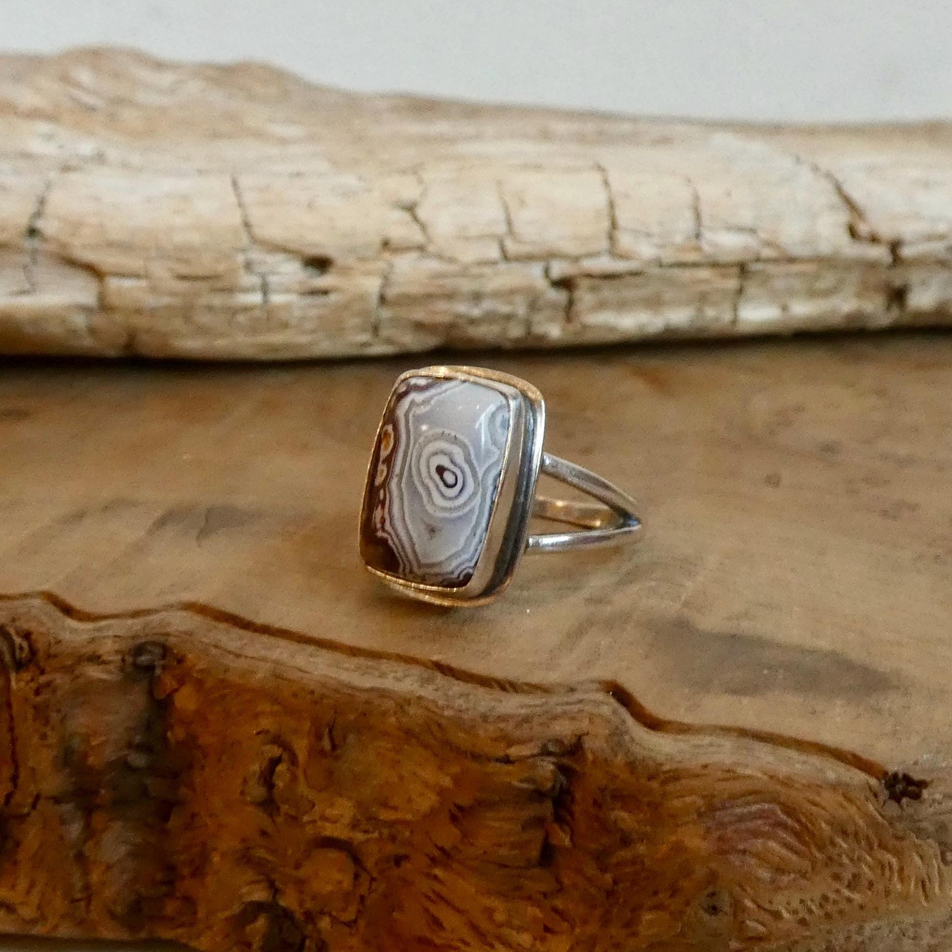 Custom Laguna Lace Agate Ring - .925 Sterling Silver - Choose Your Stone