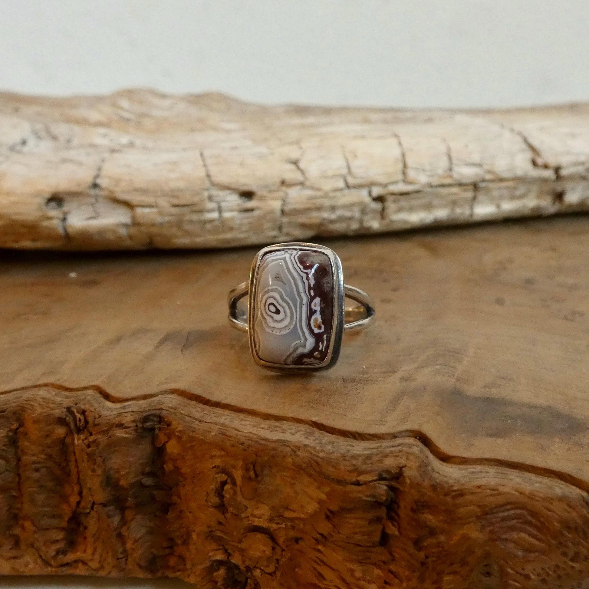 Custom Laguna Lace Agate Ring - .925 Sterling Silver - Choose Your Stone