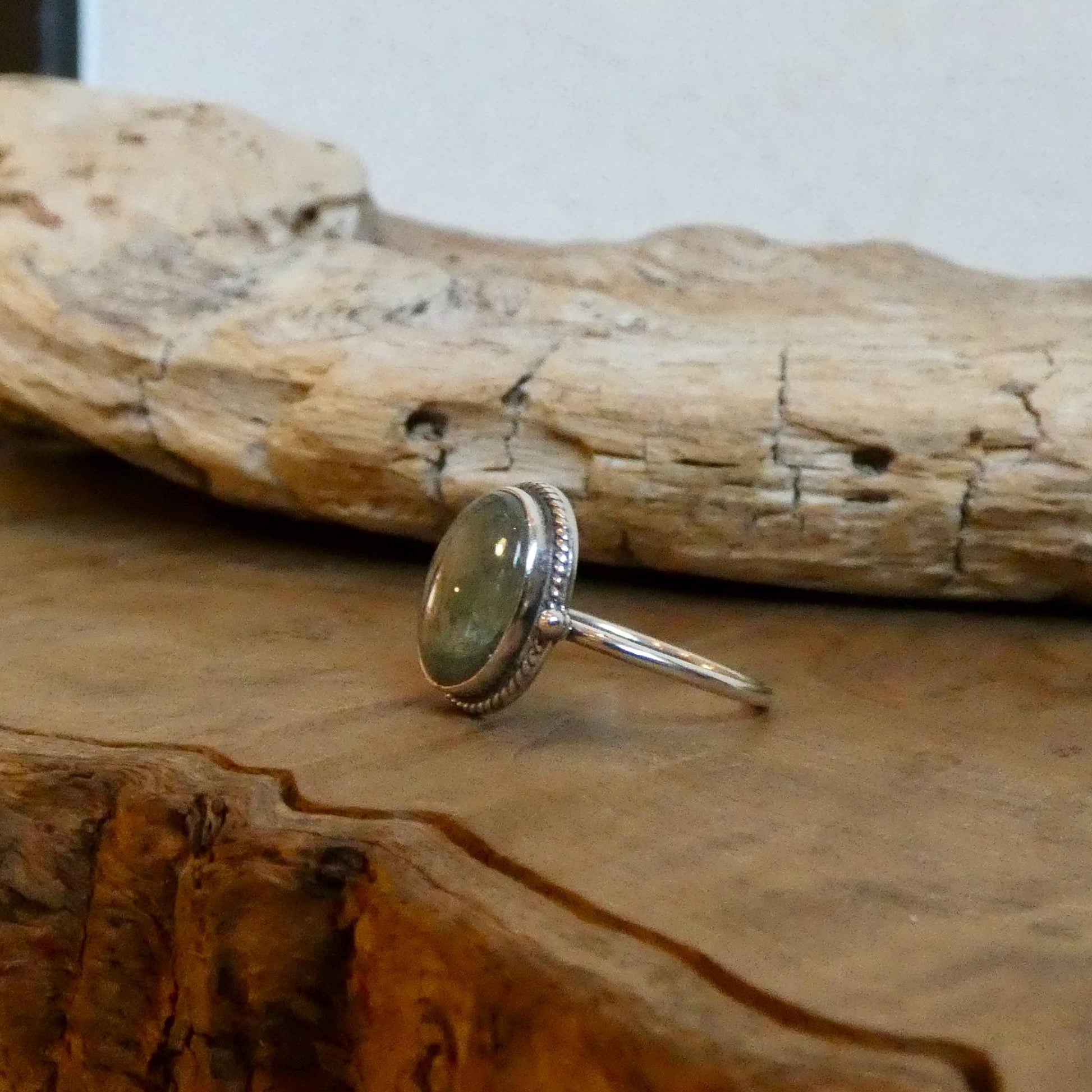 Green Kyanite Sterling Silver Ring – Handmade Silversmith Design